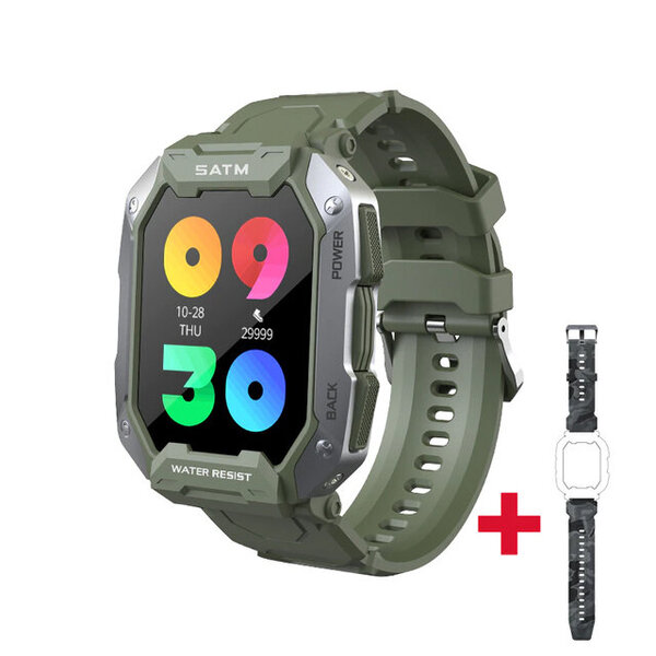 C20 Military 2022 Uusi Smart Watch Adult IP68 5ATM Outdoor Sports Fitness Tracker 24H Health Monitor 1,71 tuuman älykello