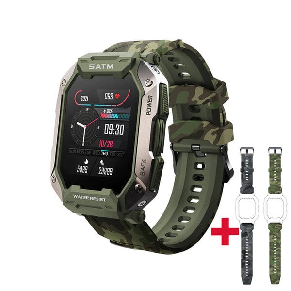 C20 Military 2022 Uusi Smart Watch Adult IP68 5ATM Outdoor Sports Fitness Tracker 24H Health Monitor 1,71 tuuman älykello