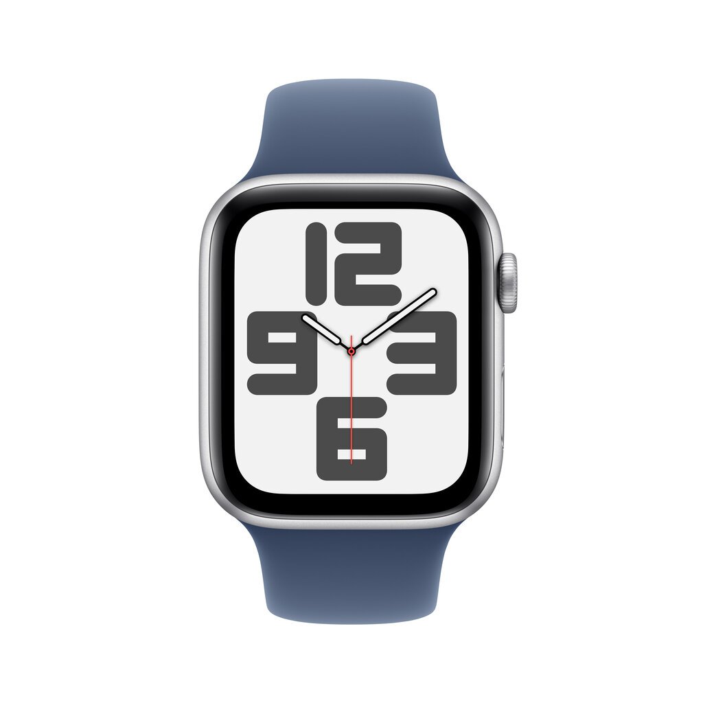 Apple Watch SE GPS 44mm Silver Aluminium Case with Denim Sport Band - S/M MXEQ3ET/A hinta ja tiedot | Älykellot | hobbyhall.fi