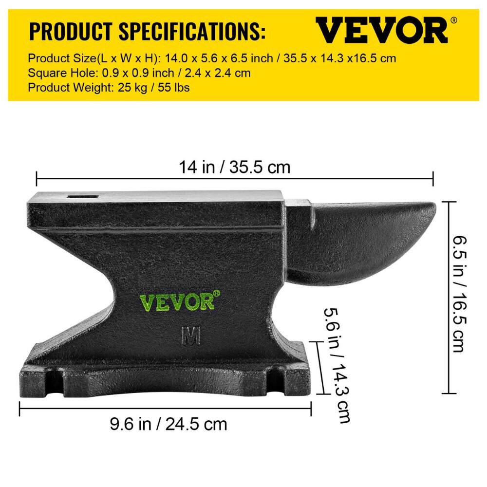 Alasin Vevor, 35,5 x 14,3 x 16,5 cm, 25 kg hinta ja tiedot | Käsityökalut | hobbyhall.fi