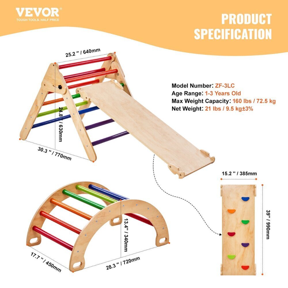 5-in-1 Montessori kolmiopaketointi Vevor, 1–3-vuotiaille lapsille hinta ja tiedot | Kehittävät lelut | hobbyhall.fi