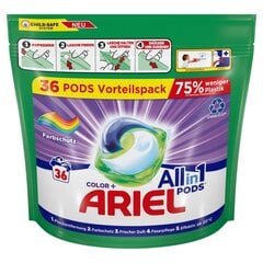 Ariel Color+ pesukapselit, 36 kpl, 3 kpl hinta ja tiedot | Pyykinpesuaineet | hobbyhall.fi