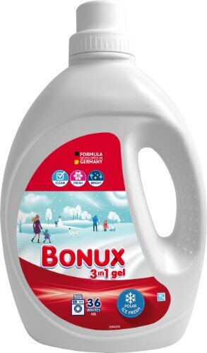 Bonux Polar Ice Fresh nestemäinen pesugeeli, 1,8l / 36 pesukertaa, 2 kpl hinta ja tiedot | Pyykinpesuaineet | hobbyhall.fi