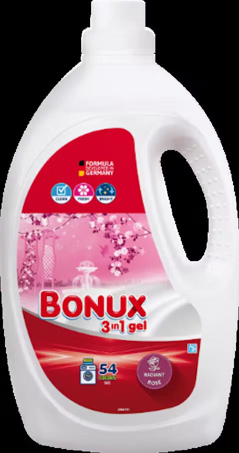 Bonux Radiant Rose Liquid pesugeeli, 2,70l / 54 pesukertaa, 2 kpl hinta ja tiedot | Pyykinpesuaineet | hobbyhall.fi