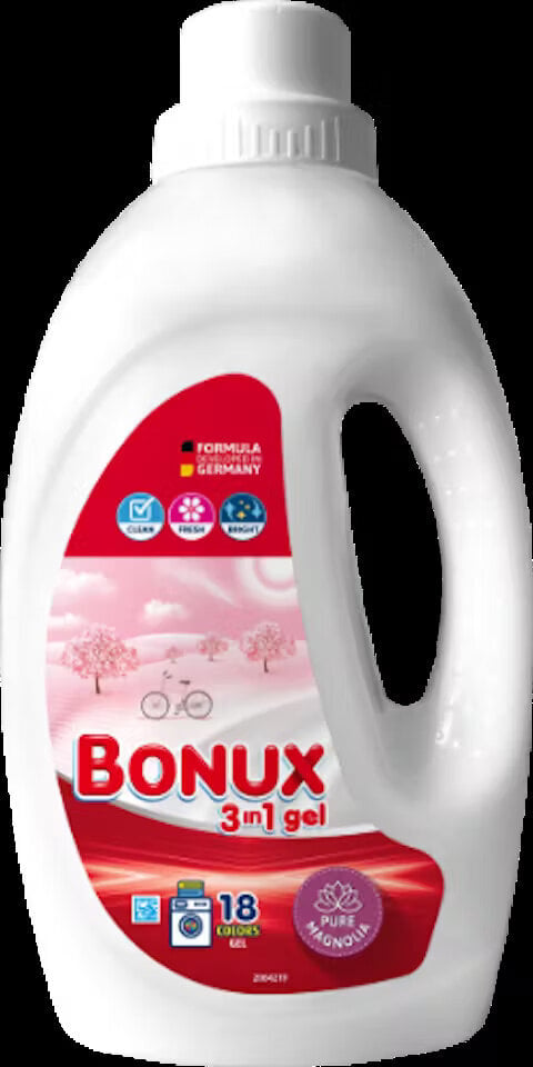 Bonux Pure Magnolia Nestemäinen pesugeeli, 0,9l / 18 pesukertaa, 3 kpl hinta ja tiedot | Pyykinpesuaineet | hobbyhall.fi