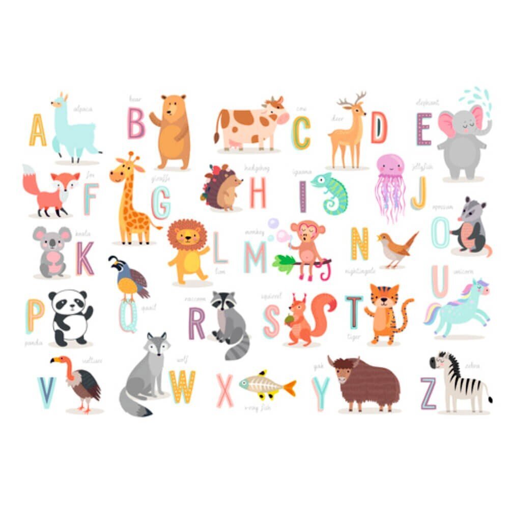 Lasten valokuvataustakuvat - Animal Alphabet (englanniksi) hinta ja tiedot | Lastenhuoneen valokuvatapetit | hobbyhall.fi