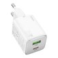 Laturi Hoco N41 USB-A/USB-C PD20W+QC3.0 valkoinen hinta ja tiedot | Puhelimen laturit | hobbyhall.fi