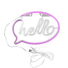 Koristevalo - NEON HELLO USB A + paristovirta 327147 hinta ja tiedot | Lastenhuoneen valaisimet | hobbyhall.fi