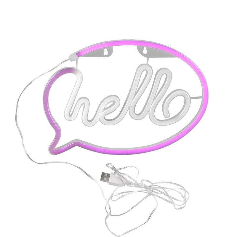 Koristevalo - NEON HELLO USB A + paristovirta 327147 hinta ja tiedot | Lastenhuoneen valaisimet | hobbyhall.fi