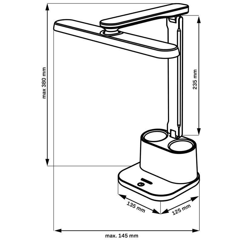 BARI LED pöytävalaisin MUSTA 4000K 325020 hinta ja tiedot | Pöytävalaisimet | hobbyhall.fi