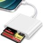 Cf Sd Tf Lightning Card Reader Adapter Universal Card Reader Applelle hinta ja tiedot | USB-sovittimet äänentoistoon | hobbyhall.fi