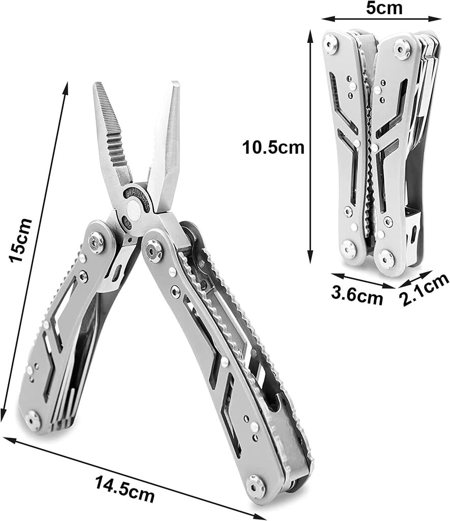Monitoimipihdit, 24-in-1-työkalu, täydellinen ulkoiluun, kalastukseen, retkeilyyn, hopea hinta ja tiedot | Monitoimityökalut ja veitset retkeilyyn | hobbyhall.fi
