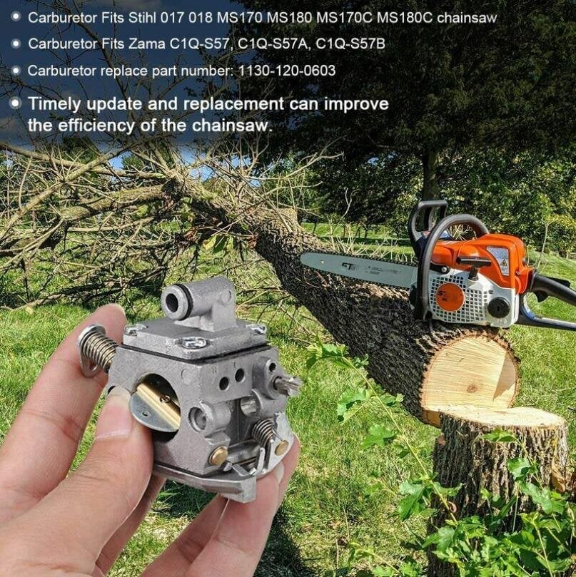 Kaasutinsarja, stihl moottorisahan kaasutin 017 018 MS170 MS180 zama c1q-s57a hinta ja tiedot | Koteloiden lisätarvikkeet | hobbyhall.fi