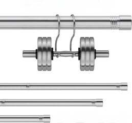 Harrms Verhokisko säädettävä hopea 76-198 cm x 2,5 cm hinta ja tiedot | Verhotangot | hobbyhall.fi