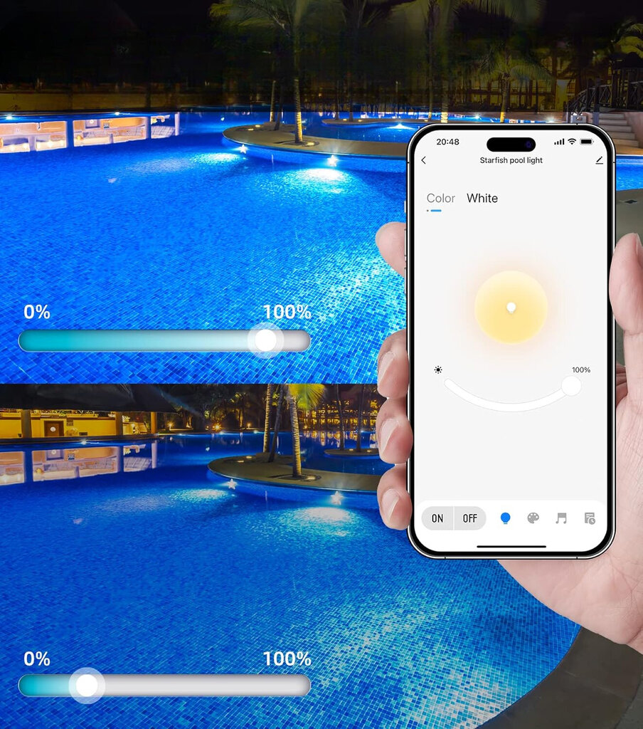 GedFong App-ohjattava LED-allasvalo Valkoinen hinta ja tiedot | Uima-allastarvikkeet | hobbyhall.fi