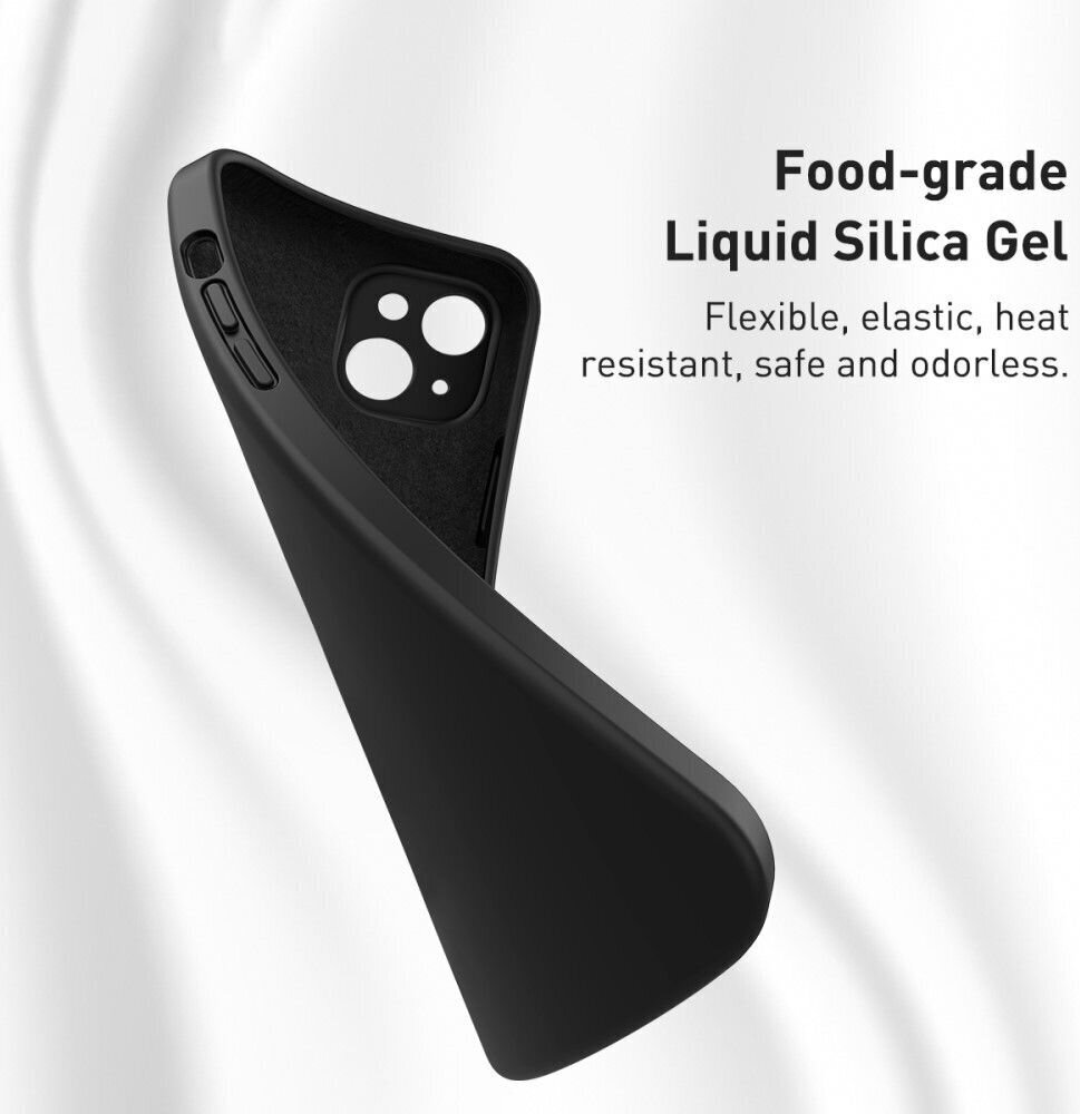 Puhelinkuori Baseus Liquid Silica Gel Apple iPhone 13 Pro musta ARYT000101 hinta ja tiedot | Puhelimen kuoret ja kotelot | hobbyhall.fi