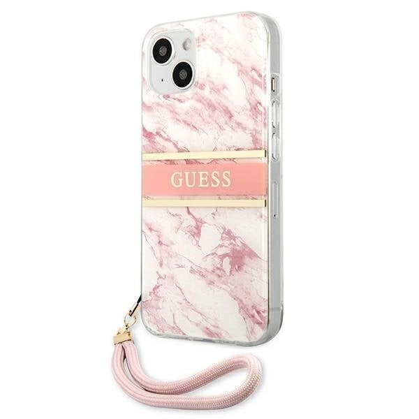 GUHCP13MKMABPI Guess TPU Marble Stripe Case iPhone 13 Pink hinta ja tiedot | Puhelimen kuoret ja kotelot | hobbyhall.fi