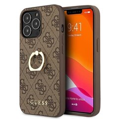 GUHCP13X4GMRBR Guess PU 4G Ring Case, iPhone 13 Pro Max, Brown hinta ja tiedot | Puhelimen kuoret ja kotelot | hobbyhall.fi