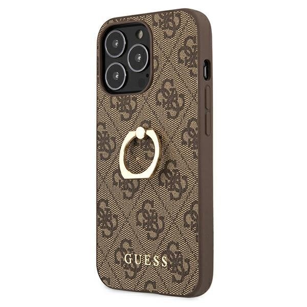 GUHCP13X4GMRBR Guess PU 4G Ring Case, iPhone 13 Pro Max, Brown hinta ja tiedot | Puhelimen kuoret ja kotelot | hobbyhall.fi