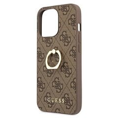 GUHCP13X4GMRBR Guess PU 4G Ring Case, iPhone 13 Pro Max, Brown hinta ja tiedot | Puhelimen kuoret ja kotelot | hobbyhall.fi