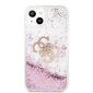 GUHCP13SLG4GPI Guess TPU Big 4G Liquid Glitter Pink Case iPhone 13 Mini Transparentille hinta ja tiedot | Puhelimen kuoret ja kotelot | hobbyhall.fi