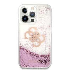 Suojakuori GUHCP13LLG4GPI Guess TPU Big 4G Liquid Glitter Pink Case iPhone 13 Pro:lle läpinäkyvä hinta ja tiedot | Puhelimen kuoret ja kotelot | hobbyhall.fi