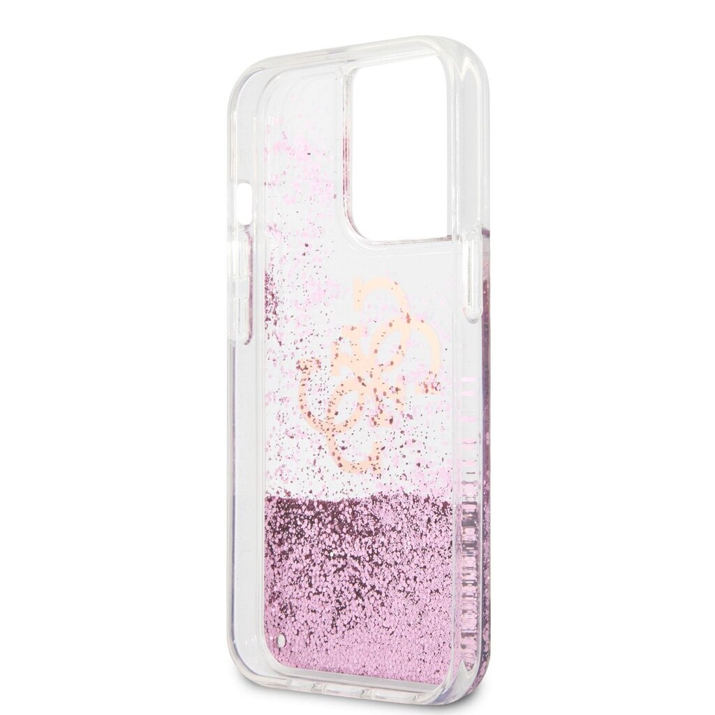 GUHCP13XLG4GPI Guess TPU Big 4G Liquid Glitter Pink Case iPhone 13 Pro Max Transparentille hinta ja tiedot | Puhelimen kuoret ja kotelot | hobbyhall.fi