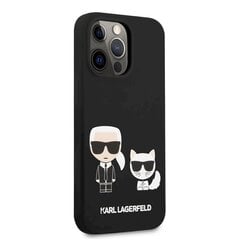 KLHCP13LSSKCK Karl Lagerfeld ja Choupette nestemäinen silikonikotelo iPhone 13 Pro Blackille hinta ja tiedot | Puhelimen kuoret ja kotelot | hobbyhall.fi