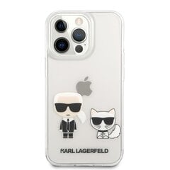KLHCP13XCKTR Karl Lagerfeld PC / TPU Icon Karl and Choupette -kotelo iPhone 13 Pro Max:lle läpinäkyvä hinta ja tiedot | Puhelimen kuoret ja kotelot | hobbyhall.fi