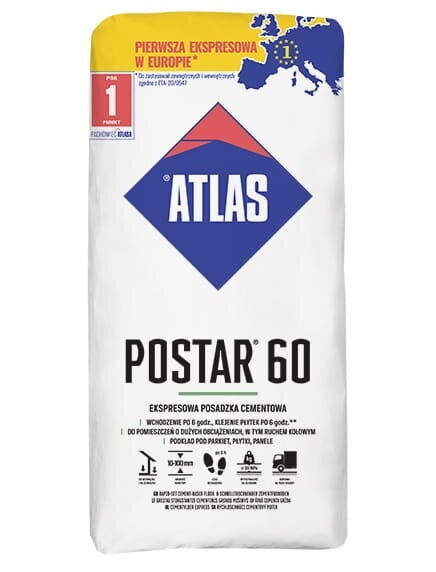 Atlas sementtilattia express 25 kg hinta ja tiedot | Laastit ja kitit | hobbyhall.fi