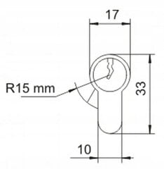 Lukkosylinteri messinkiä 30/35 mm, nupilla varustettu hinta ja tiedot | Ovenkahvat | hobbyhall.fi