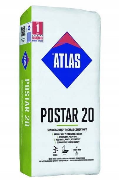 Atlas Postar 20 Nopeasti kuivuva sementtipohjainen pohjamaali 25 kg hinta ja tiedot | Laastit ja kitit | hobbyhall.fi