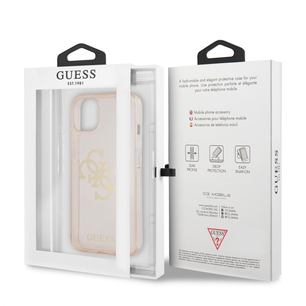 GUHCP13SPCUGL4GGO Guess TPU Big 4G Full Glitter Case iPhone 13 Mini Kultainen hinta ja tiedot | Puhelimen kuoret ja kotelot | hobbyhall.fi