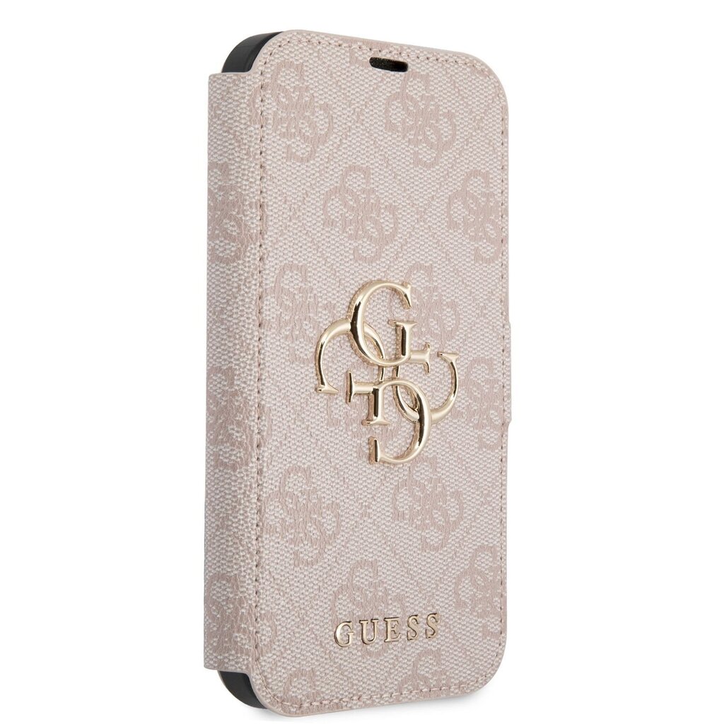 GUBKP13M4GMGPI Guess PU 4G Metal Logo Book Case for iPhone 13 Pink hinta ja tiedot | Puhelimen kuoret ja kotelot | hobbyhall.fi