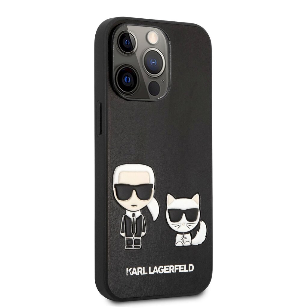 KLHCP13LPCUSKCBK Karl Lagerfeld ja Choupette PU-nahkakotelo iPhone 13 Pro:lle musta hinta ja tiedot | Puhelimen kuoret ja kotelot | hobbyhall.fi