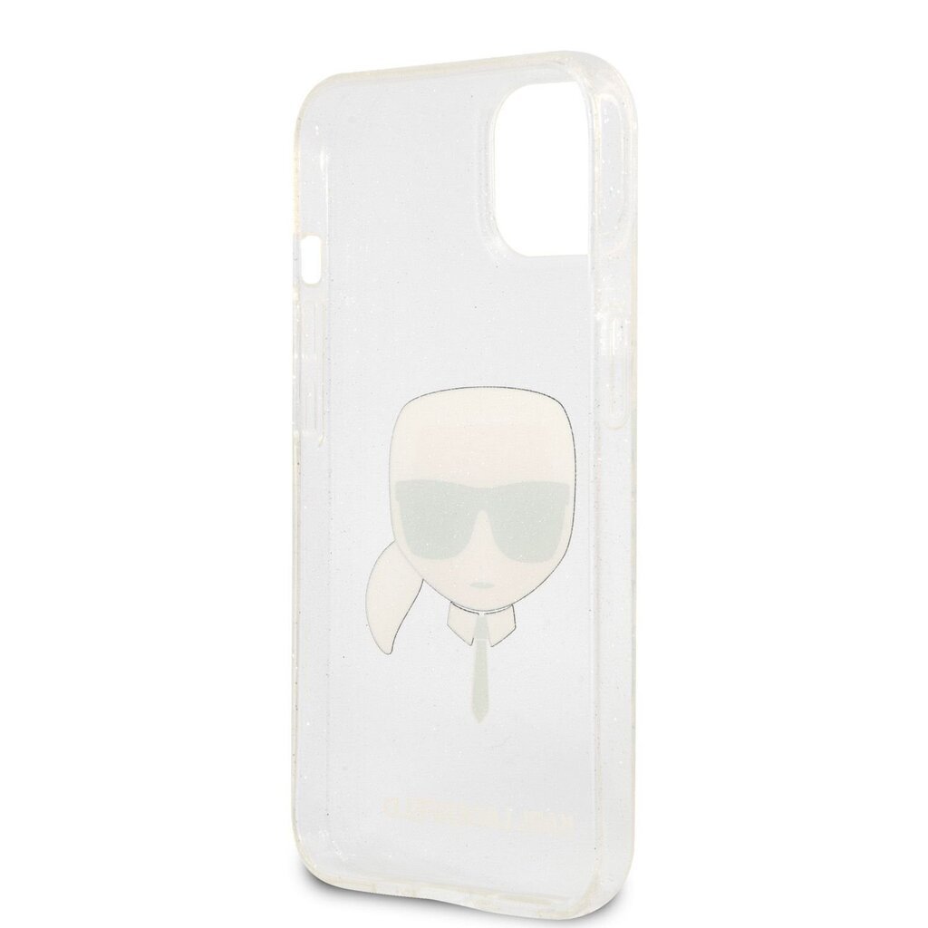 KLHCP13SKHTUGLS Karl Lagerfeld TPU Full Glitter Karl Head kotelo iPhone 13 mini Silver. hinta ja tiedot | Puhelimen kuoret ja kotelot | hobbyhall.fi