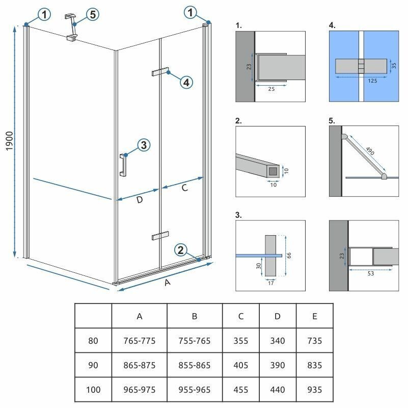 Rea Moliry Shops 80x90 suihkukaappi hinta ja tiedot | Suihkukaapit ja suihkunurkat | hobbyhall.fi