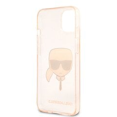 KLHCP13SKHTUGLGO Karl Lagerfeld TPU Full Glitter Karl Head kotelo iPhone 13 mini Gold:lle hinta ja tiedot | Puhelimen kuoret ja kotelot | hobbyhall.fi