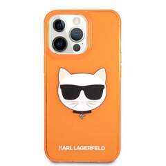 KLHCP13XCHTRO Suojakotelo Karl Lagerfeld TPU Choupette Head Case iPhone 13 Pro Max Fluo Orange -puhelimelle hinta ja tiedot | Puhelimen kuoret ja kotelot | hobbyhall.fi