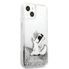 KLHCP13SGCFS Suojakotelo Karl Lagerfeld Liquid Glitter Choupette Eat Case iPhone 13 mini Silver:lle hinta ja tiedot | Puhelimen kuoret ja kotelot | hobbyhall.fi