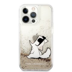 KLHCP13XGCFD Karl Lagerfeld Liquid Glitter Choupette Eat Case iPhone 13 Pro Max kulta. hinta ja tiedot | Puhelimen kuoret ja kotelot | hobbyhall.fi