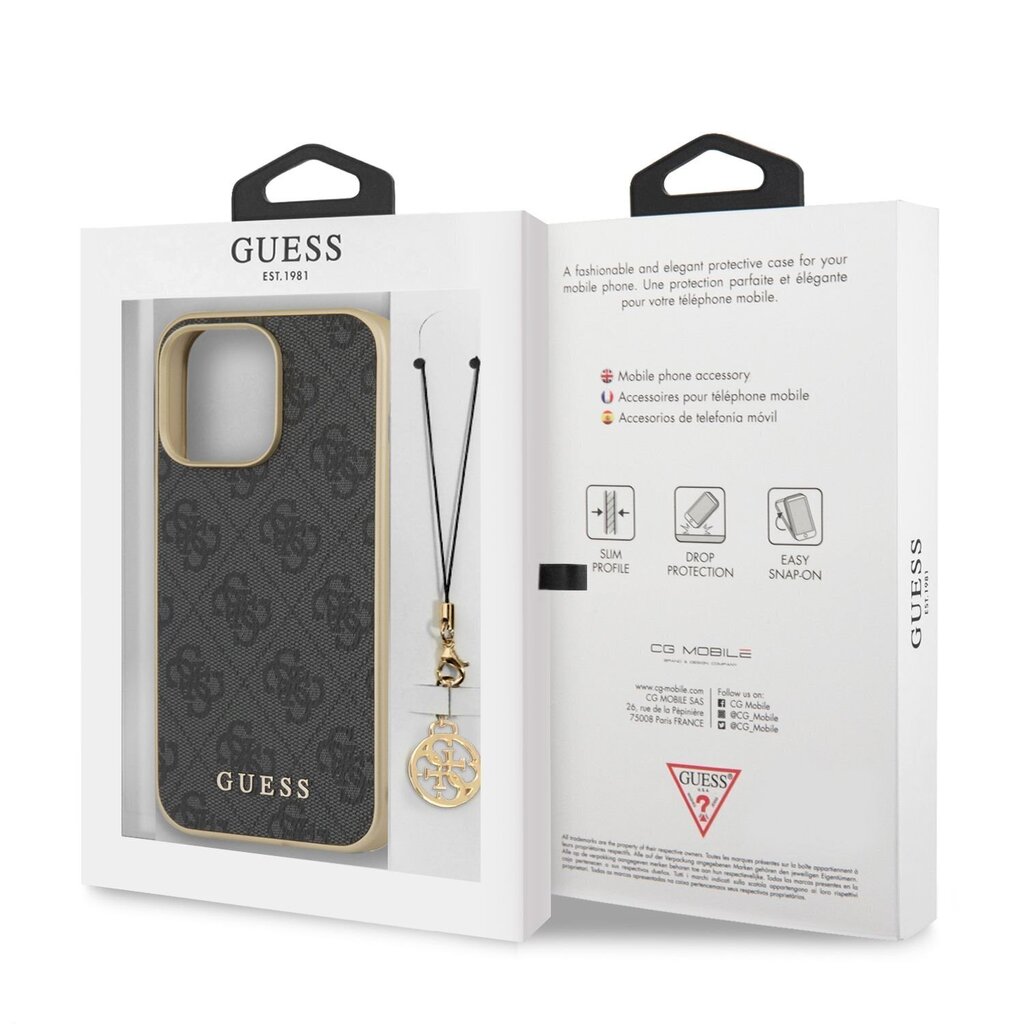 GUHCP13LGF4GGR Guess 4G Charms Cover for iPhone 13 Pro Grey hinta ja tiedot | Puhelimen kuoret ja kotelot | hobbyhall.fi