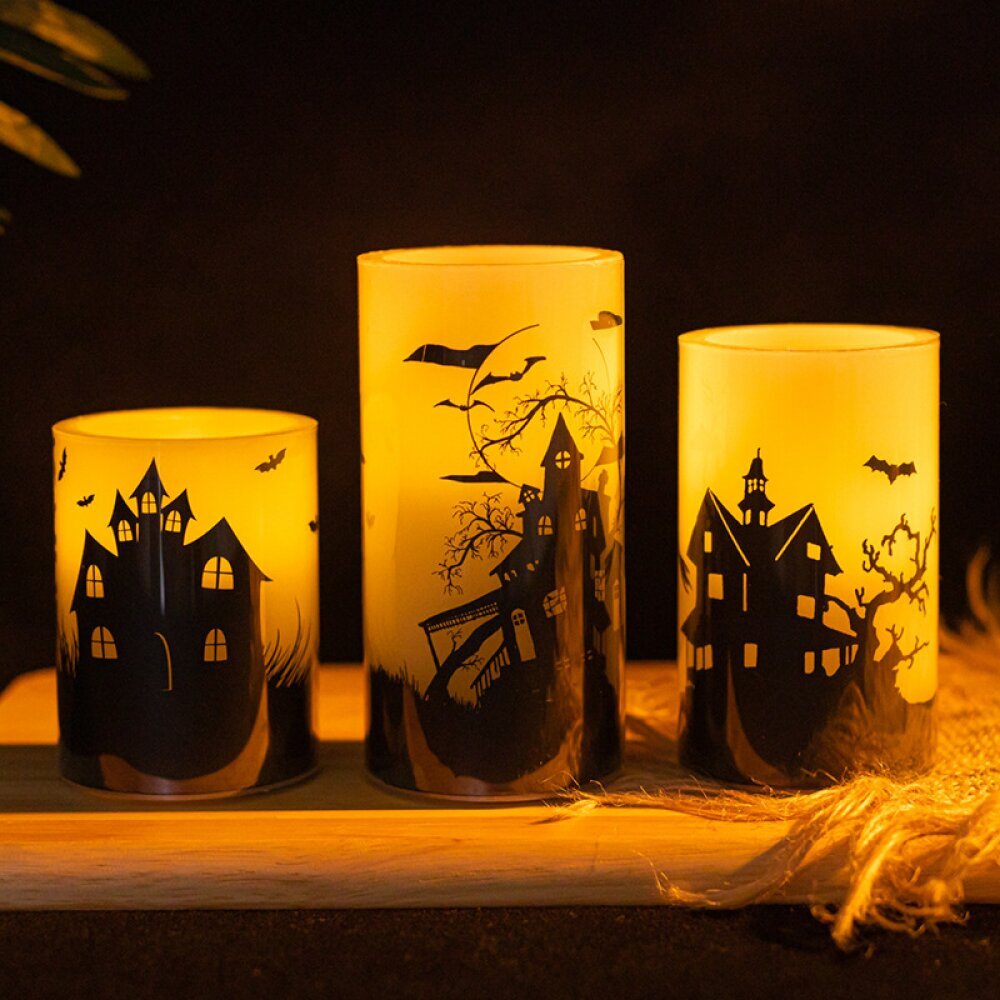 Halloween-kynttilä Halloween-kuvioinen sähköinen vahavaha-LED-kynttilä hinta ja tiedot | Kynttilät ja kynttilänjalat | hobbyhall.fi