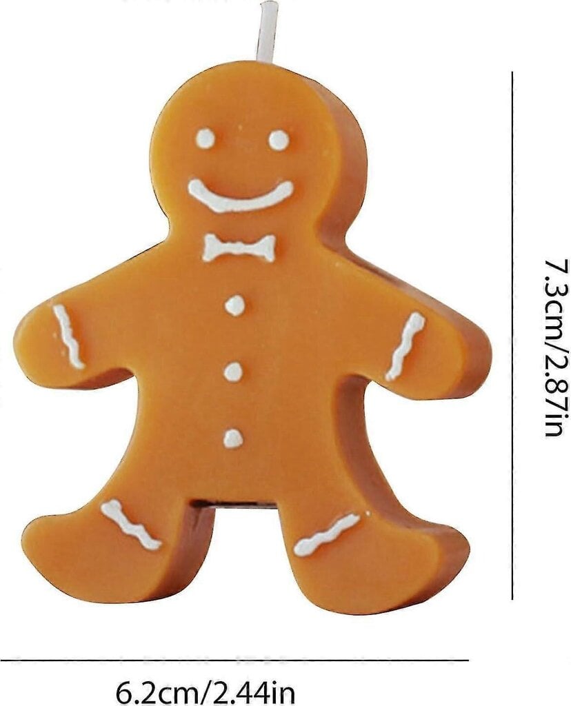 Gingerbread Man Kynttilät Koristeellinen ja hauska lieketön Biscuit Man Holiday kynttilä | Kynttilät Joulun tuoksut Piparkakut Joulukoristeet Joulu hinta ja tiedot | Kynttilät ja kynttilänjalat | hobbyhall.fi