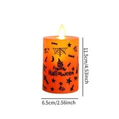 LED-pylväskynttilä Jouluaaton juhla Halloween välkkyvä liekkitön kynttilä 1kpl 6,5x6,5x9,5cm hinta ja tiedot | Kynttilät ja kynttilänjalat | hobbyhall.fi