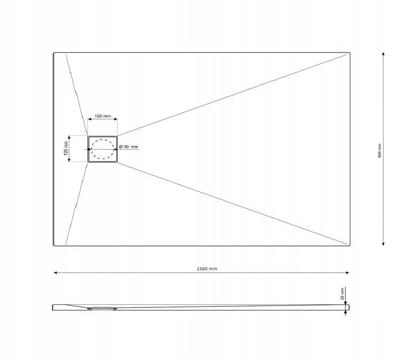 Granitan suihkualusta SMC Teja 150x90 cm hinta ja tiedot | Suihkualtaat | hobbyhall.fi