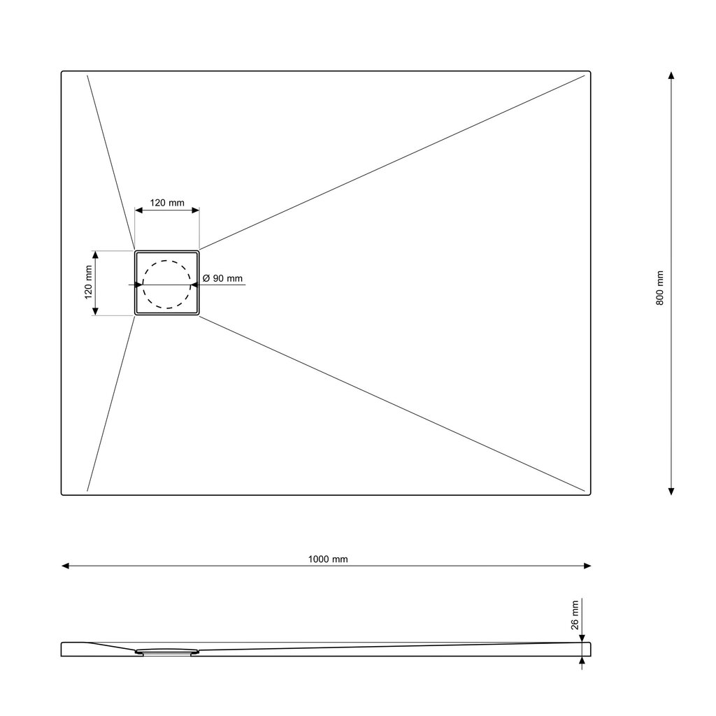 Graniittinen suihkutarjotin SMC Teja 100x80cm hinta ja tiedot | Suihkualtaat | hobbyhall.fi