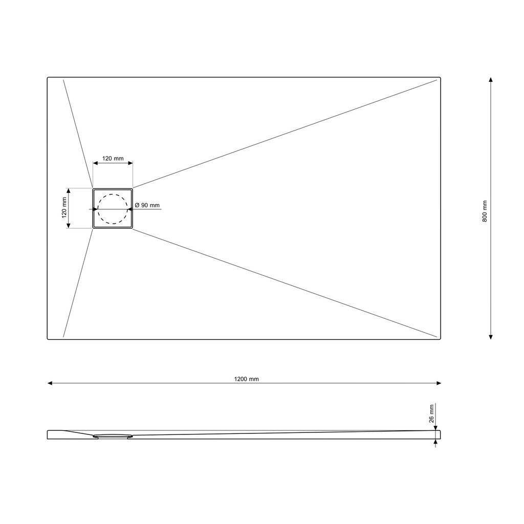 Granitan suihkutarjotin SMC Teja 120x80 cm hinta ja tiedot | Suihkualtaat | hobbyhall.fi