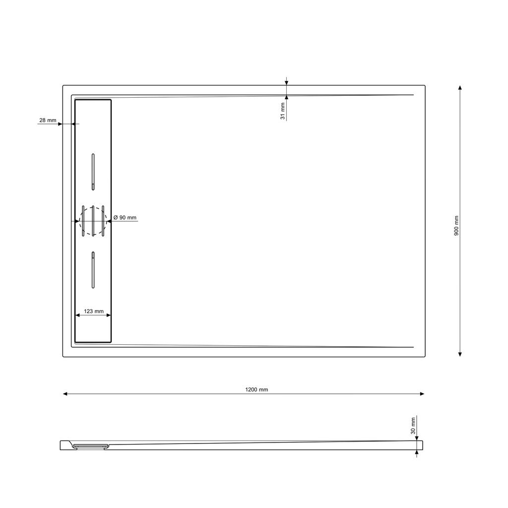 Granitan suihkutarjotin Viva 120x90 cm hinta ja tiedot | Suihkualtaat | hobbyhall.fi