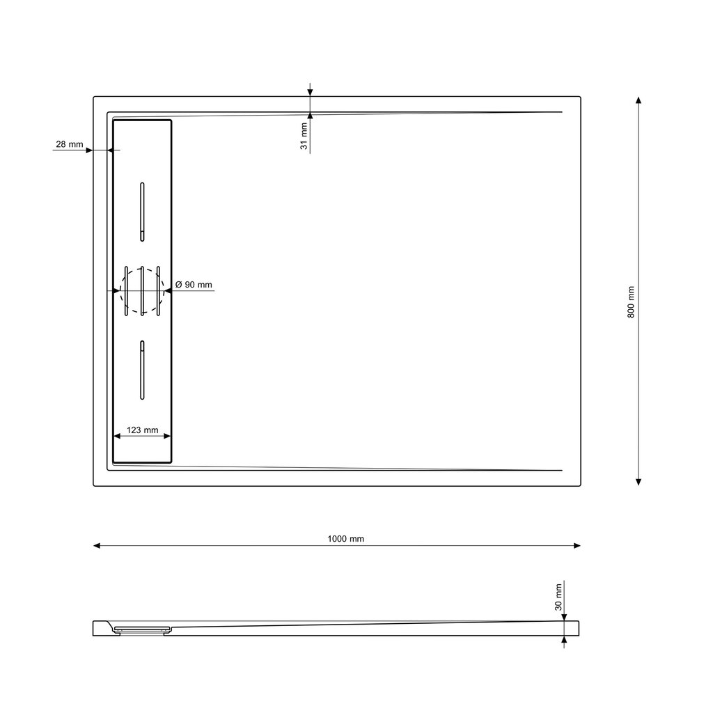 Granitan suihkutarjotin Viva 100x80 cm hinta ja tiedot | Suihkualtaat | hobbyhall.fi